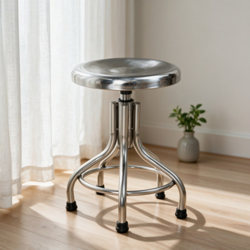 Medical Lab Furniture - 304 Stainless Steel Rotating Round Stool