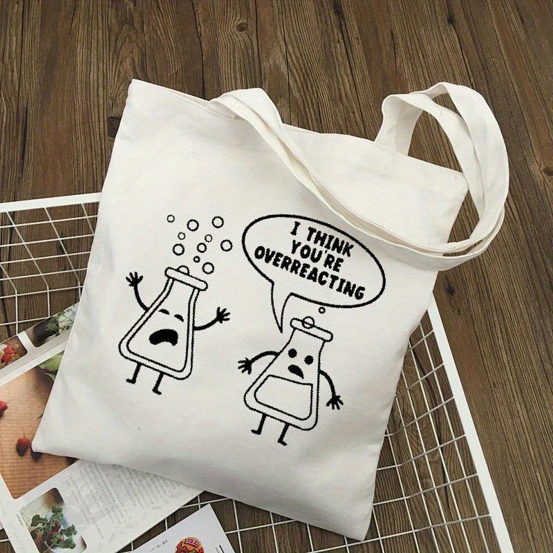 White Canvas Tote Bag Cartoon  - огляд і ціна Medical Lab Day