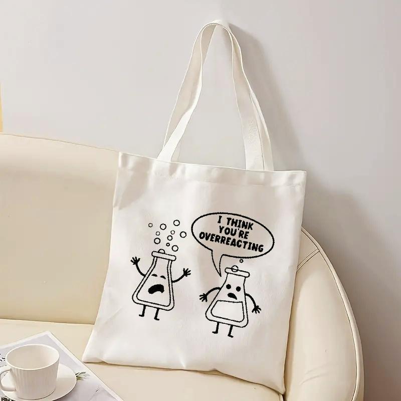 White Canvas Tote Bag Cartoon  - огляд і ціна Medical Lab Day