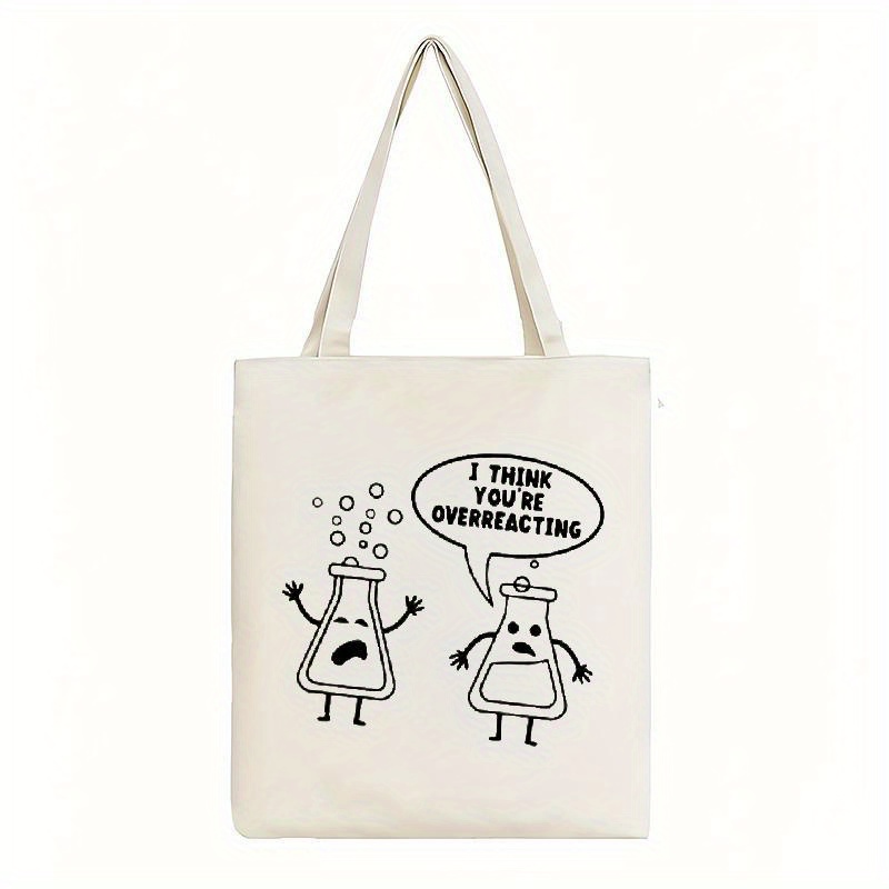 White Canvas Tote Bag Cartoon  - огляд і ціна Medical Lab Day