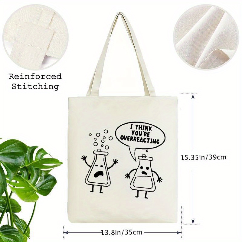 White Canvas Tote Bag Cartoon  - огляд і ціна Medical Lab Day